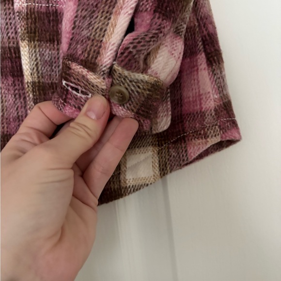 EUC pink plaid toddler old navy 2T shacket - Picture 3 of 5